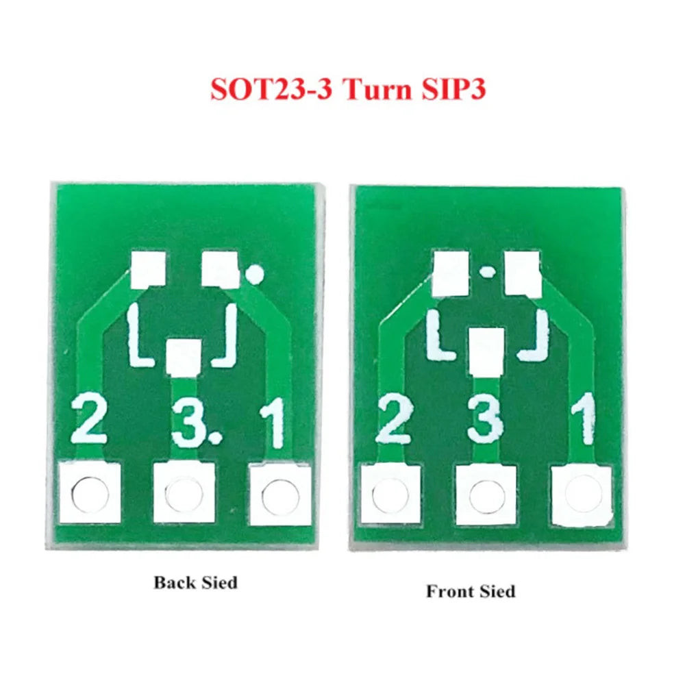 20Pcs SOT23 SOT23-3 Turn SIP3 Double-Side SMD Turn DIP SIP3 Adapter Converter Plate SOT SIP IC Socket PCB Board DIY Kit Oasis Select