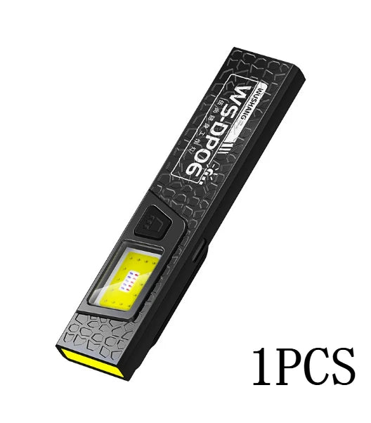 Magnetic & Clamp LED Flashlight Rechargeable Battery Work Light Ultra Bright Portable Pocket Lantern for Camping Edc Flashlight Oasis Select DP06 1PC
