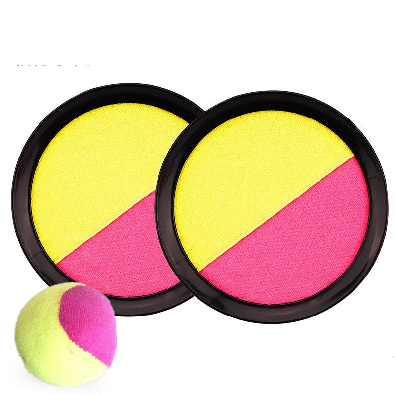 1Set Kids Sucker Sticky Ball Toy Outdoor Sports Catch Ball Game Set Throw And Catch Parent-Child Interactive Outdoor Toys Oasis Select 2discs 1soft ball a