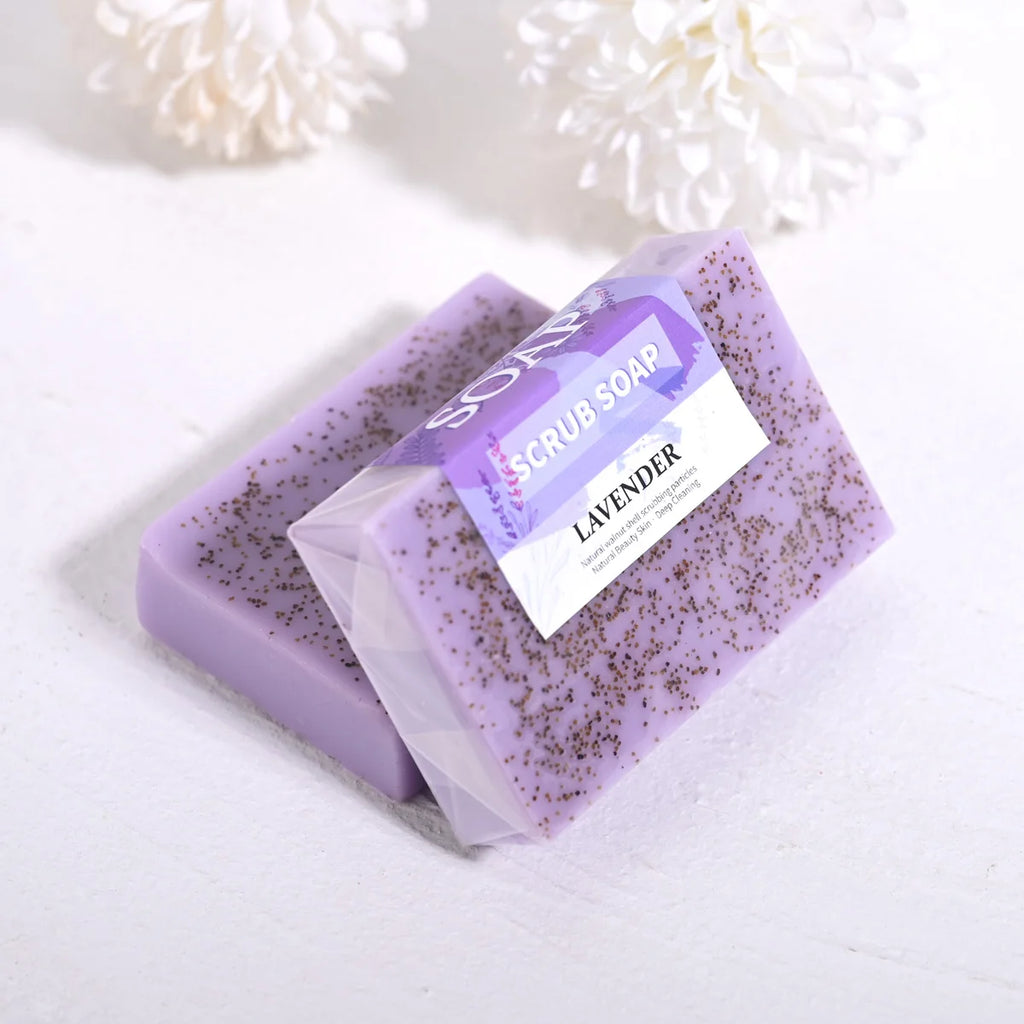 Lavender Essential Oil Handmade Exfoliating Scrub Soap Bar