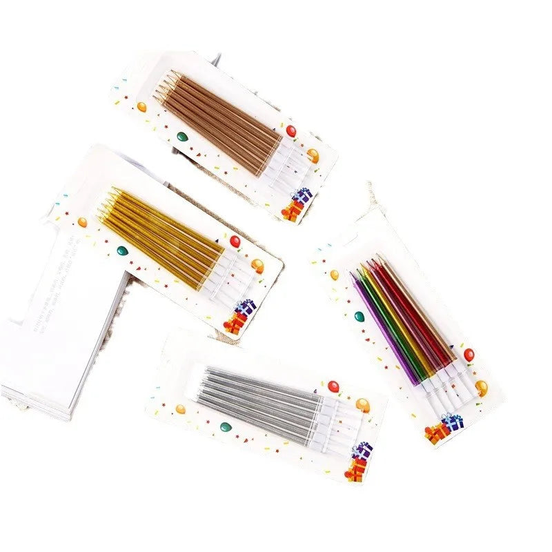 6pcs Metal Gold Silver Birthday Candles DIY Colorful Cake DecorasWedding Baby Shower Supplies Color Cake Topper Oasis Select