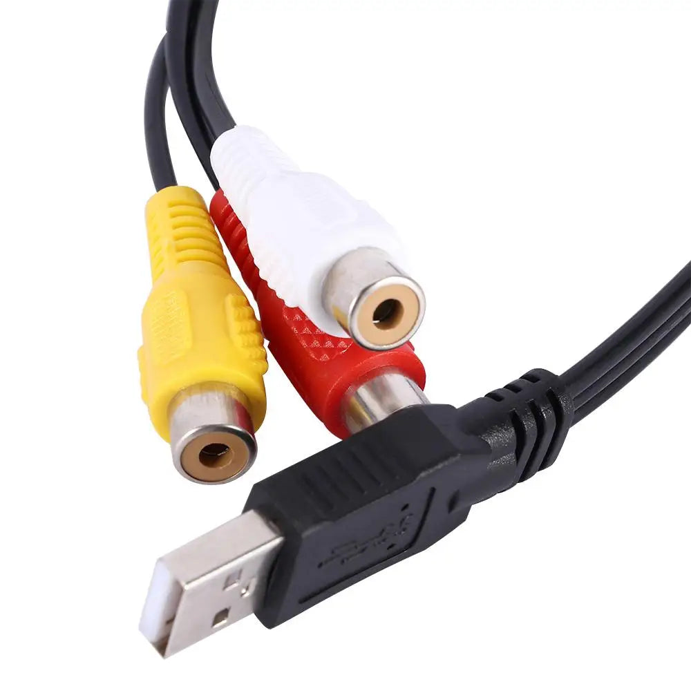 HDTV TV AV Cord Male To Female USB Male Video Adapter Converter Cable Video Cables Oasis Select black