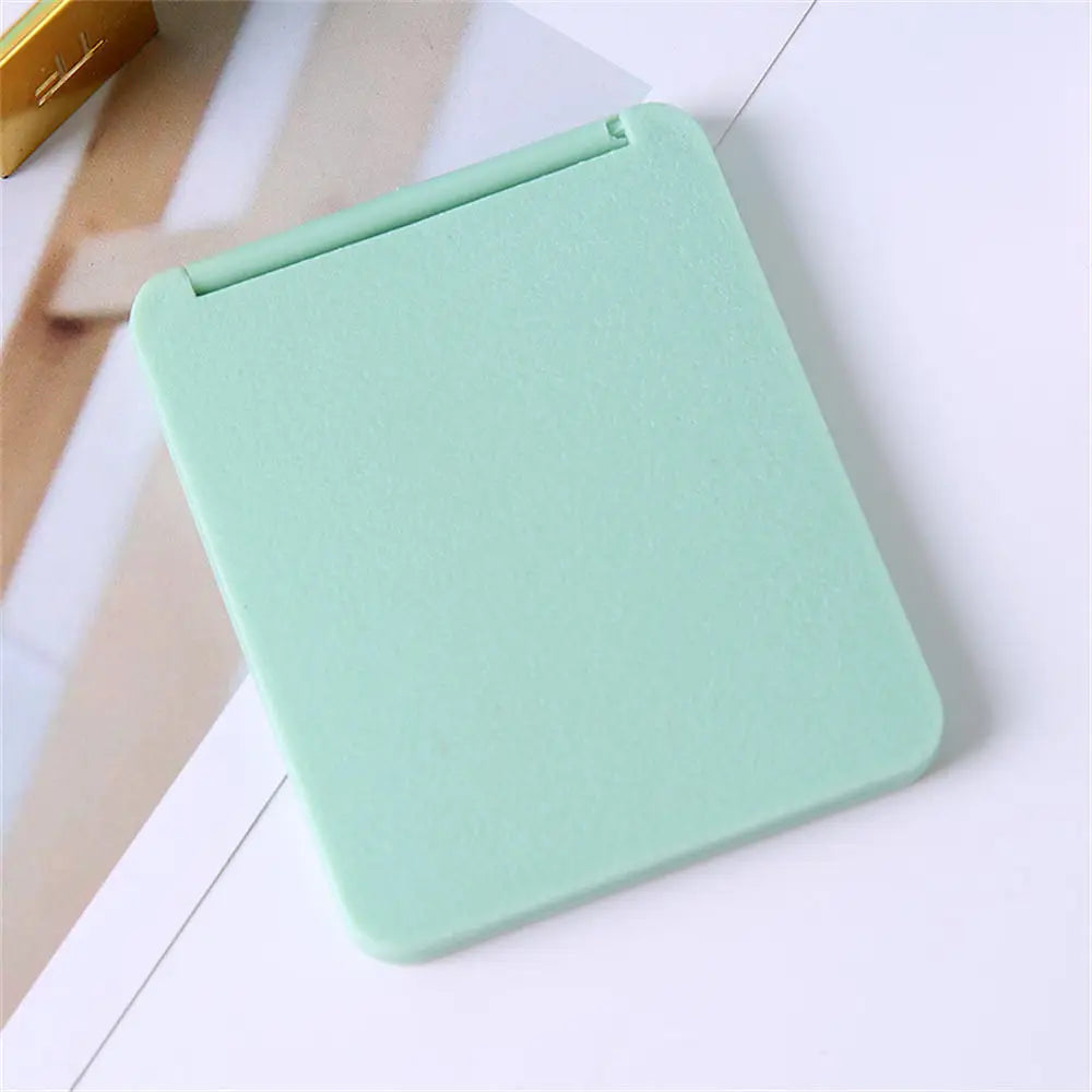2-Face Makeup Mirror Square Portable Cute Girl'S Gift Hand Mini Mirror Pocket Double-Sided Makeup Mirror Compact Multiple Colors Oasis Select Green 1