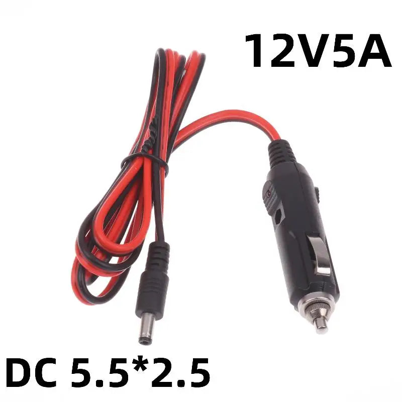 1Pcs Car Charger Power Cable 1.2 Meters DC5525 Universal 12V 5A Male Plug Cable Connection Line With LED Light Oasis Select