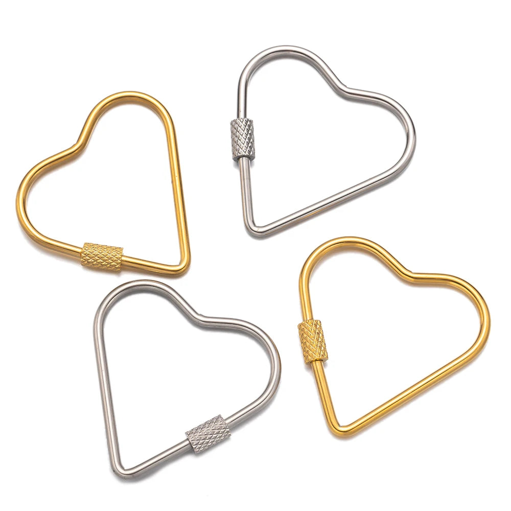 5pcs/Lot Stainless Steel Fastener Carabiner Screw Clasps Connectors For DIY Neckalce Bracelet Keychain Jewelry Making Supplies Oasis Select