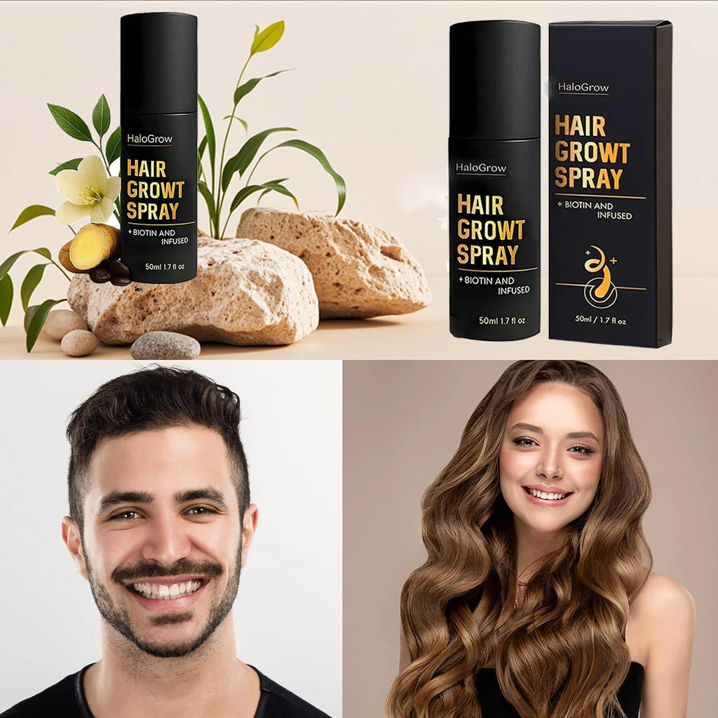 Natural Hair Growth Spray With Ginger Oil and Biotin, Scalp Treatment for Thicker Fuller Hair, Prevent Hair Thinning & Hair Loss Oasis Select
