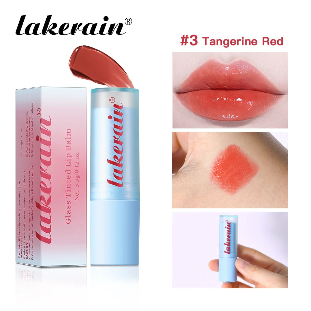 Glass Tinted Lip Balm Light Cherry Red Orange Glow Moisturizing Vegetarian Lip Balm With Bright Clear Color Korea Lip Cosmetics Oasis Select 3 Orange Red