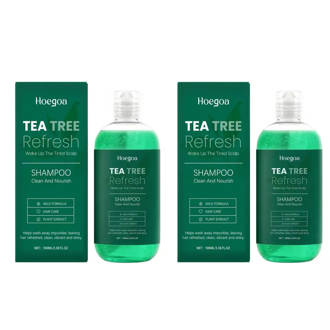 Tea Tree Oil Refreshing Hair Shampoo Deep Cleaning Nourish Scalp Remove Dandruff Reduce Breakage Frizz Smooth Hair Care Shampoo Oasis Select 100ml x2 boxed
