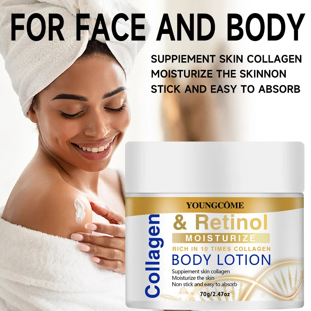 Collagen Retinol Face Body Lotion Moisturizing Non-Greasy Fast Absorption for Dry Skin Daily Care Face Body 40/70g Oasis Select