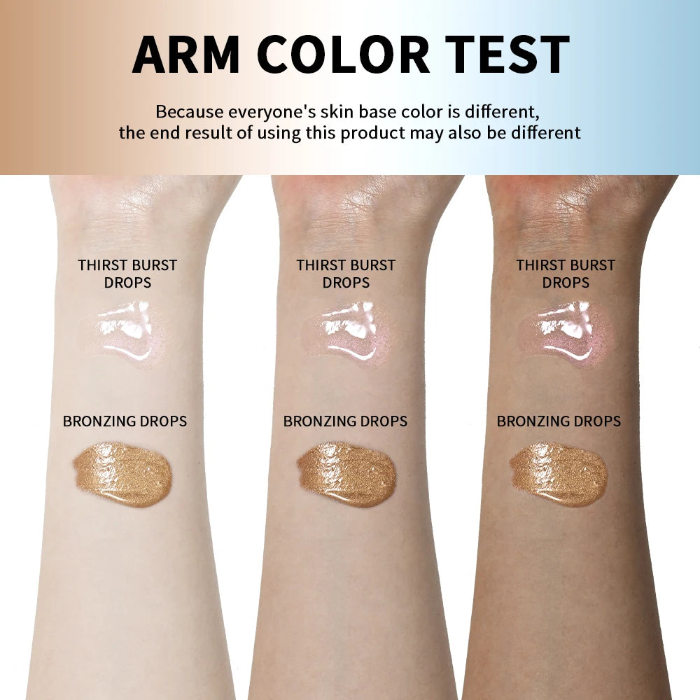 Bronze Brighten Drops Duo Primer Mix With Foundation Brighten Hydrate Silky Easy To Absorb No Greasy Feel Dual-action Travel Set Oasis Select