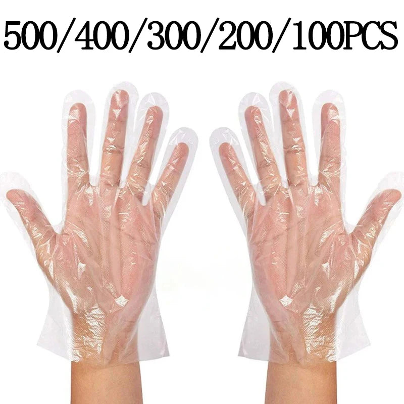 Clear Disposable Gloves Transparent Plastic Gloves Latex Free Food Prep Safe Gloves for Cooking Cleaning BBQ Kitchen Things Oasis Select 200PCS