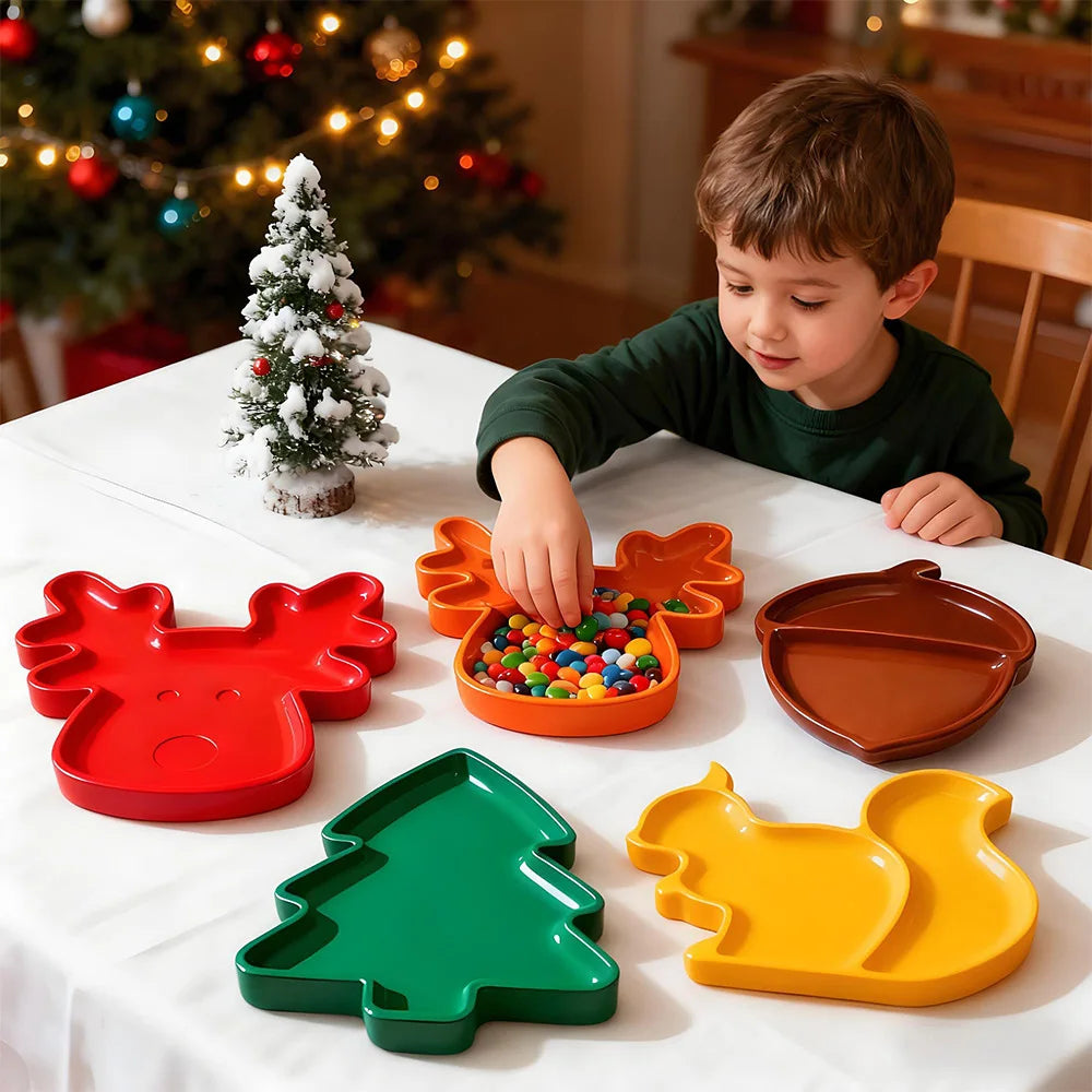 Christmas Tray Silicone Molds Concrete Fruit Pallet Resin Mold Trinket Dish Plaster Mold Xmas Tree House Cement Mold Elk Mould Oasis Select