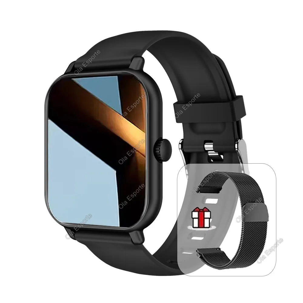 2026 Smart Watch Android IOS Phone 2.01 Inch Color Screen Bluetooth Answer Call Fitness Watches Tracker Smartwatch Women Men New Oasis Select Black Milan