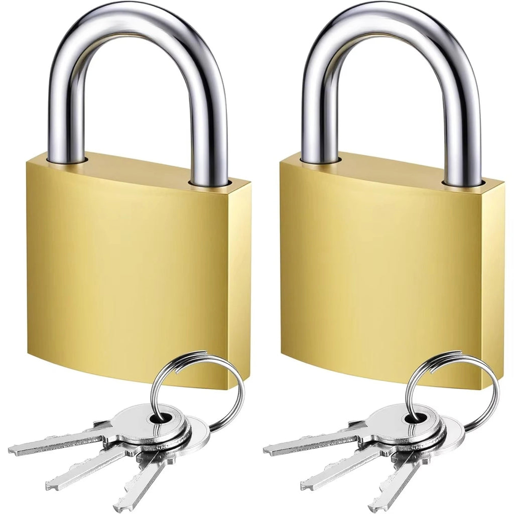 Golden Heavy-Duty Keyed Padlocks with Keys - 32mm Large Locks, Secure Locker Locks for Backpacks, Luggage, School Gym Lockers Oasis Select