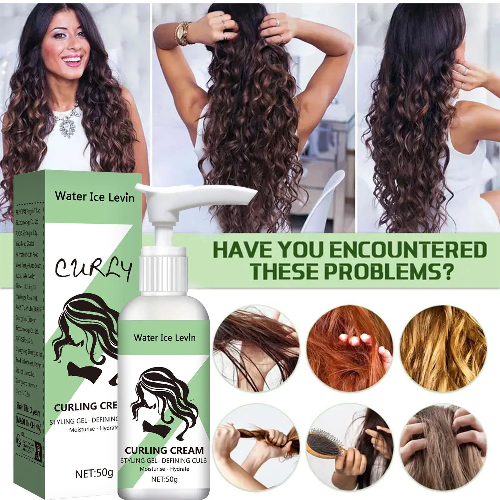 Curly Hair Cream Moisturizing Curly Hair Elasticity Styling Curly Hair Elasticity Conditioner Neutral Suitable for All Hair Types Oasis Select