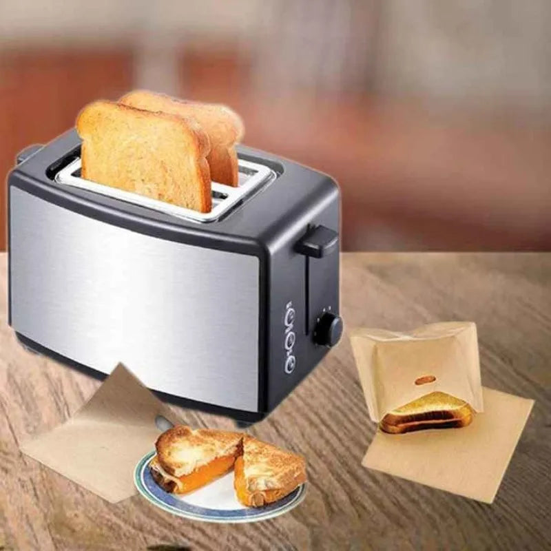 Beige Toaster Bag Microwave Bags Grilled Cheese Sandwich Toaster Bag Reusable Snack Organizer Kitchen Organizer Oasis Select