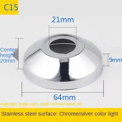 2PCS 1/2"3/4"Faucet Decorative Cover Stainless Steel Water Pipe Connector Heighten Valve Panel Shower Kitchen Faucet Accessories Oasis Select C15-2pcs