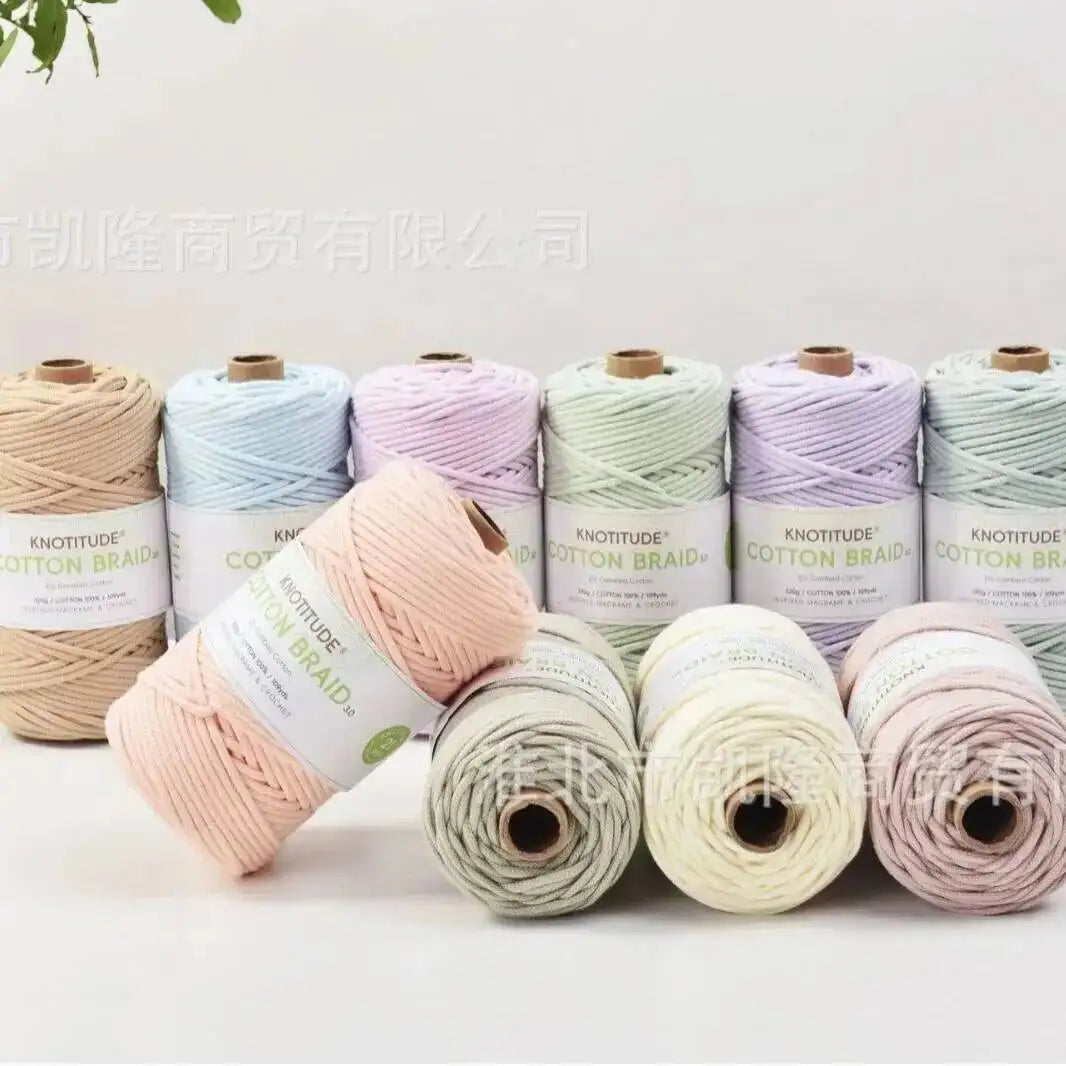 3mm Macrame Braid Cotton Cord 109Yards Pure Cotton Rope For Bracelet Knots, DIY Craft Making 100m Oasis Select