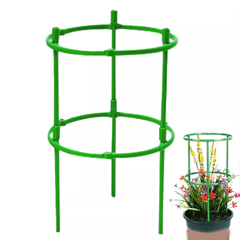 Garden Tomato Cage Plant Support Trellis For Potted Plants, Adjustable ABS Stake For Climbing Vines, Green Oasis Select