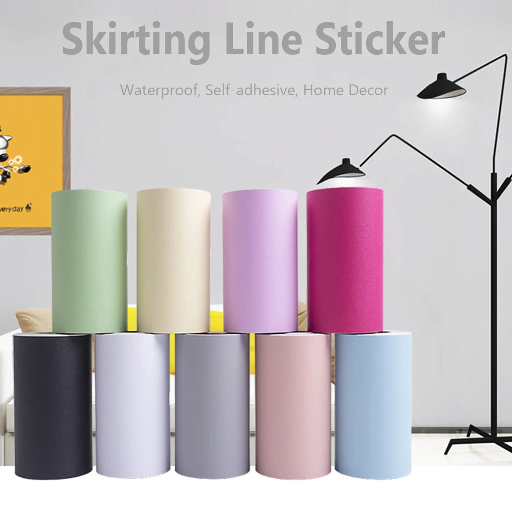 5M Self-adhesive Baseboard Wall Border Stickers PVC Waist Line Wallpaper Waterproof Skirting Line Vinyl Decals Living Room Decor Oasis Select
