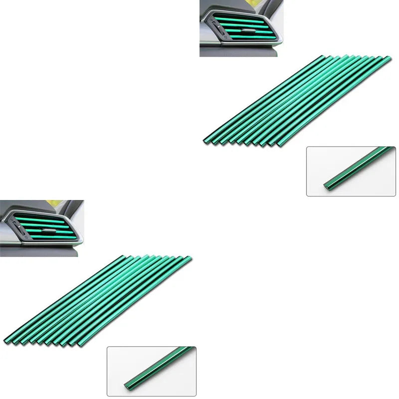 10/20pcs Car Air Conditioner Outlet Decorative U Shape Moulding Trim Decor Strips Car Styling Car Door Edge Corner Protector Oasis Select 20pcs Green