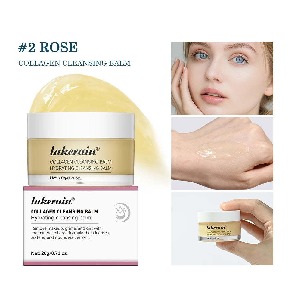 Rose Flavor Collagen Cleansing Balm Nourishing Cream Makeup Remover Mild Non-irritating Moisturizing Non-greasy Cleansing Balm Oasis Select 02 Rose