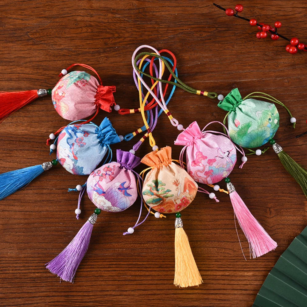 2025 New Year Retro Brocade Sachet Bag Chinese Pouch Pendant Carrying Ancient Style Small Salon Lucky Bags Empty Bags Oasis Select