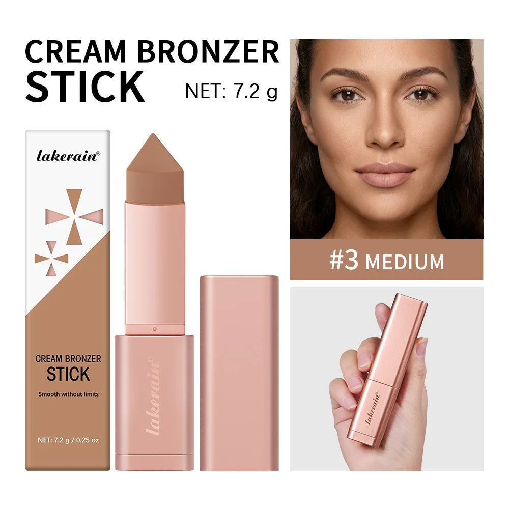 3D Bronzer Contour Stick Face Makeup Lasting Smooth Contour Bronzing & Contouring 2 IN 1 Creamy Bronze Stick Cosmetics 5 Colors Oasis Select 03