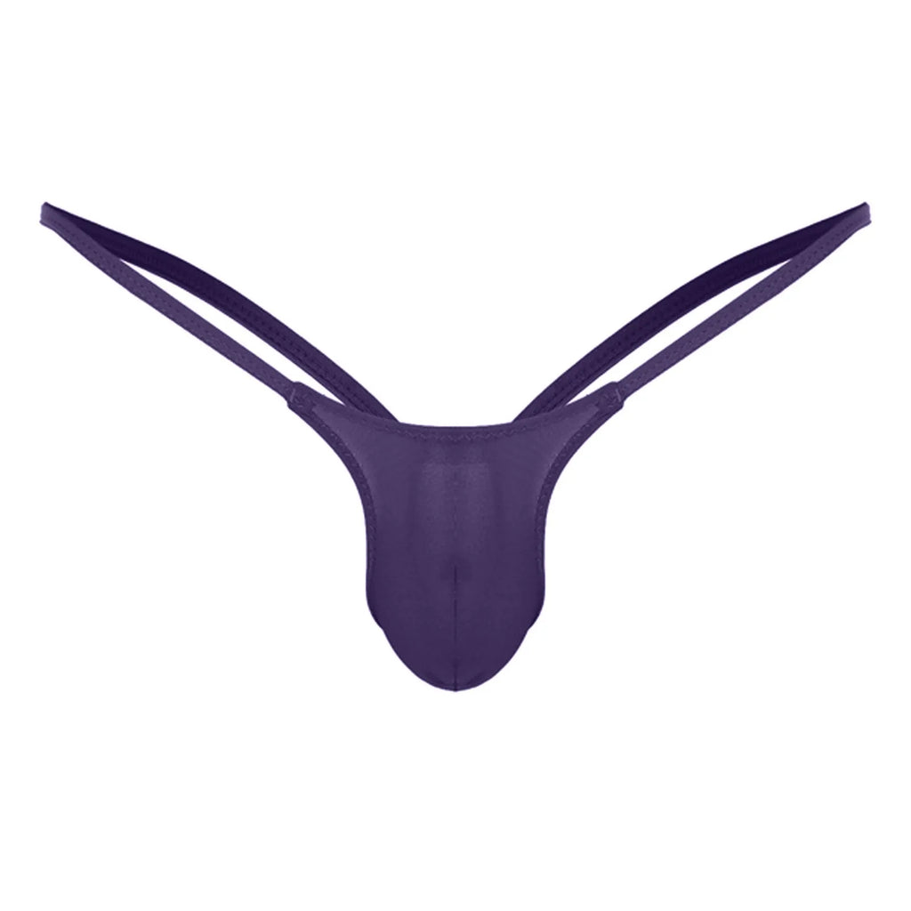 Men's Low-Rise Thong Underwear – Soft Bulge Pouch G-String Men's Thong Underwear Oasis Select Purple XL