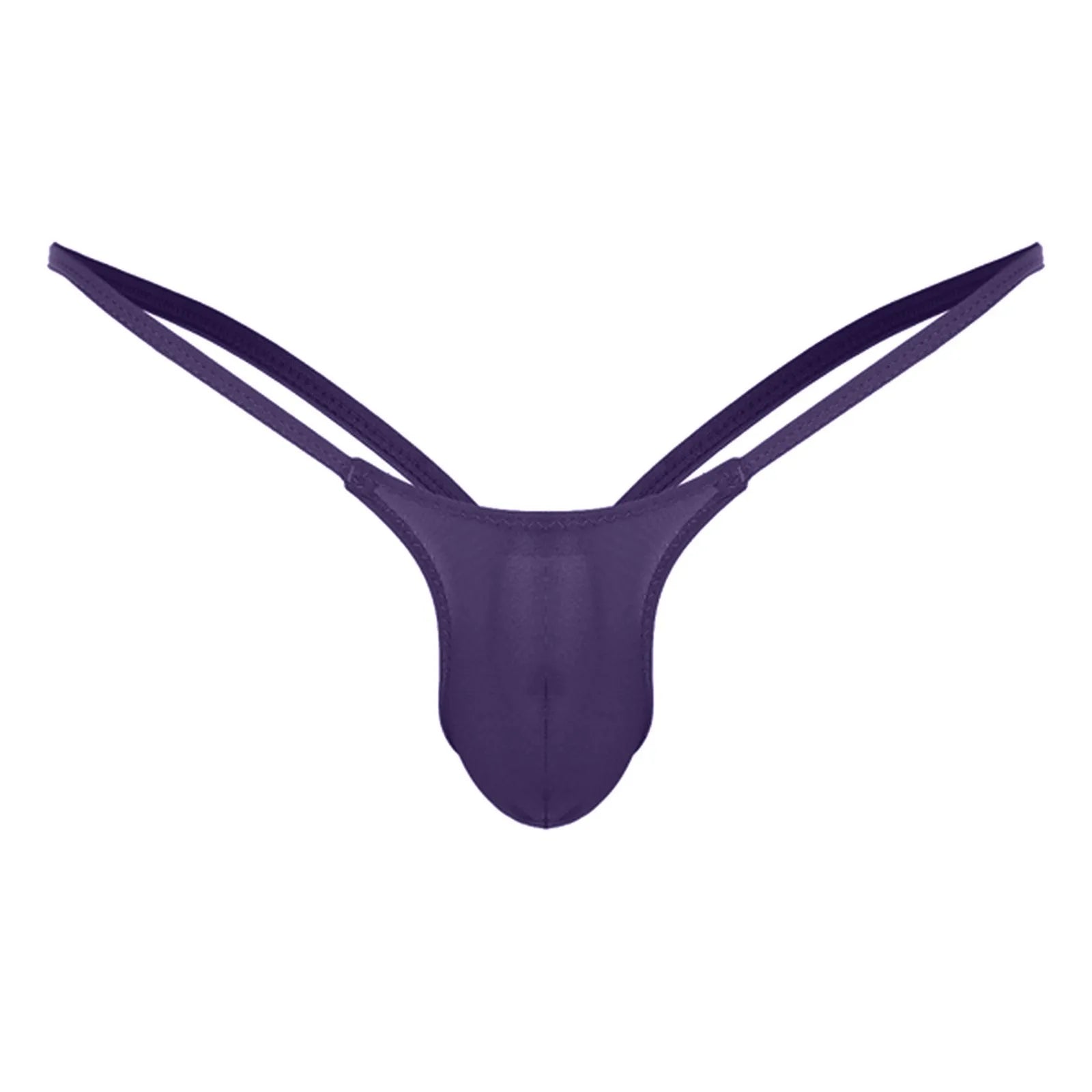 Men's Low-Rise Thong Underwear – Soft Bulge Pouch G-String Men's Thong Underwear Oasis Select Purple XL