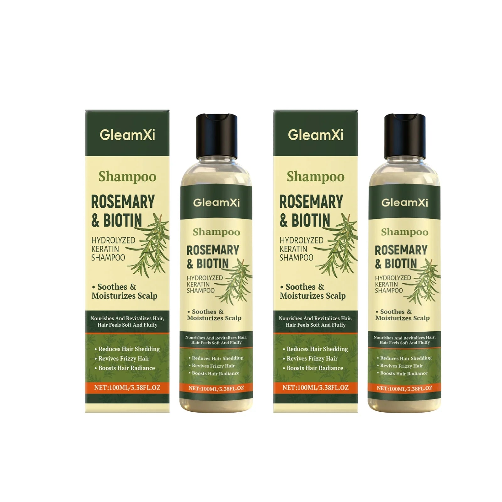 Gleamxi Rosemary Biotin Shampoo – Hair Growth & Anti Hair Loss Hair Growth Shampoo Oasis Select 2pcs