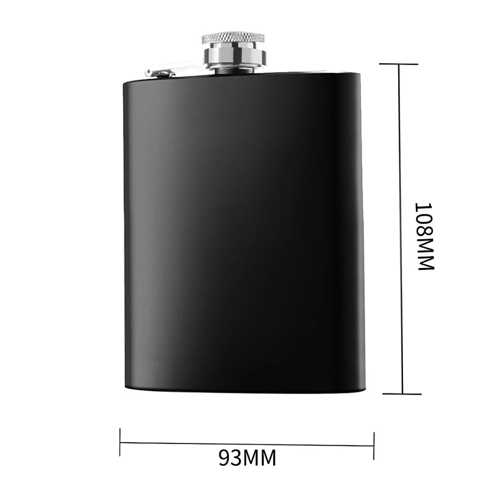 Stainless Steel Hip Flask 7–12oz | Black Matte Pocket Flask