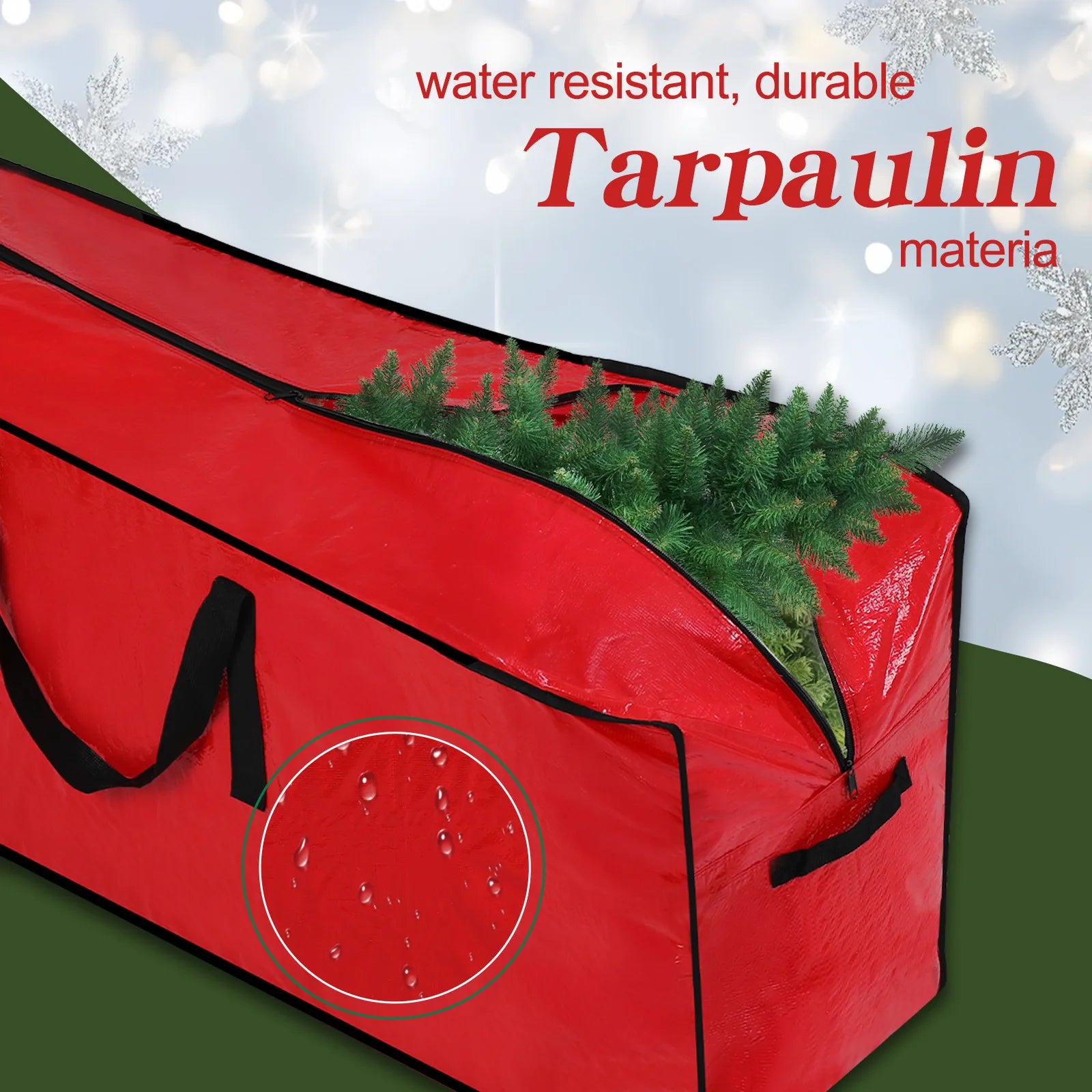 Christmas Tree Storage Bag for Up to 228.6cm Disassembled Trees with Reinforced Handles & Dual Zipper Dust & Moisture Protection Oasis Select