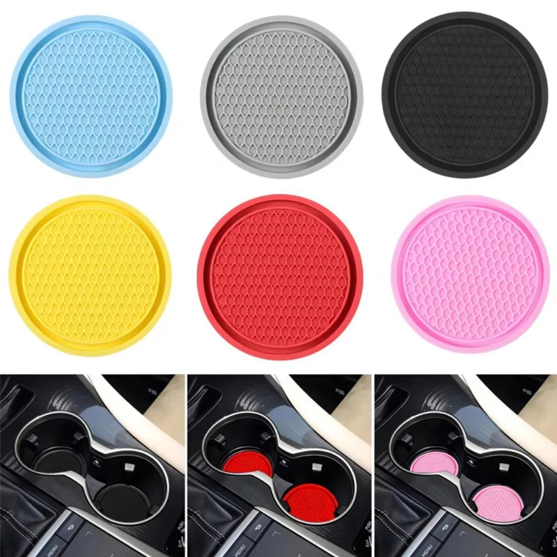 2/4pcs Car Coaster Water Cup Mat Accessories For Dodge Ram Charger Journey Durango Jeep Grand Cherokee Anti-Slip Drink Pad Oasis Select