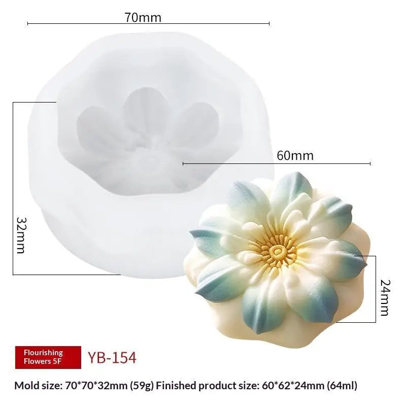 Non-Stick Flower Rice Cake Silicone Mold Flower Shape Mold For Mooncake Mung Bean Cake Dessert DIY Baking Tool Oasis Select I