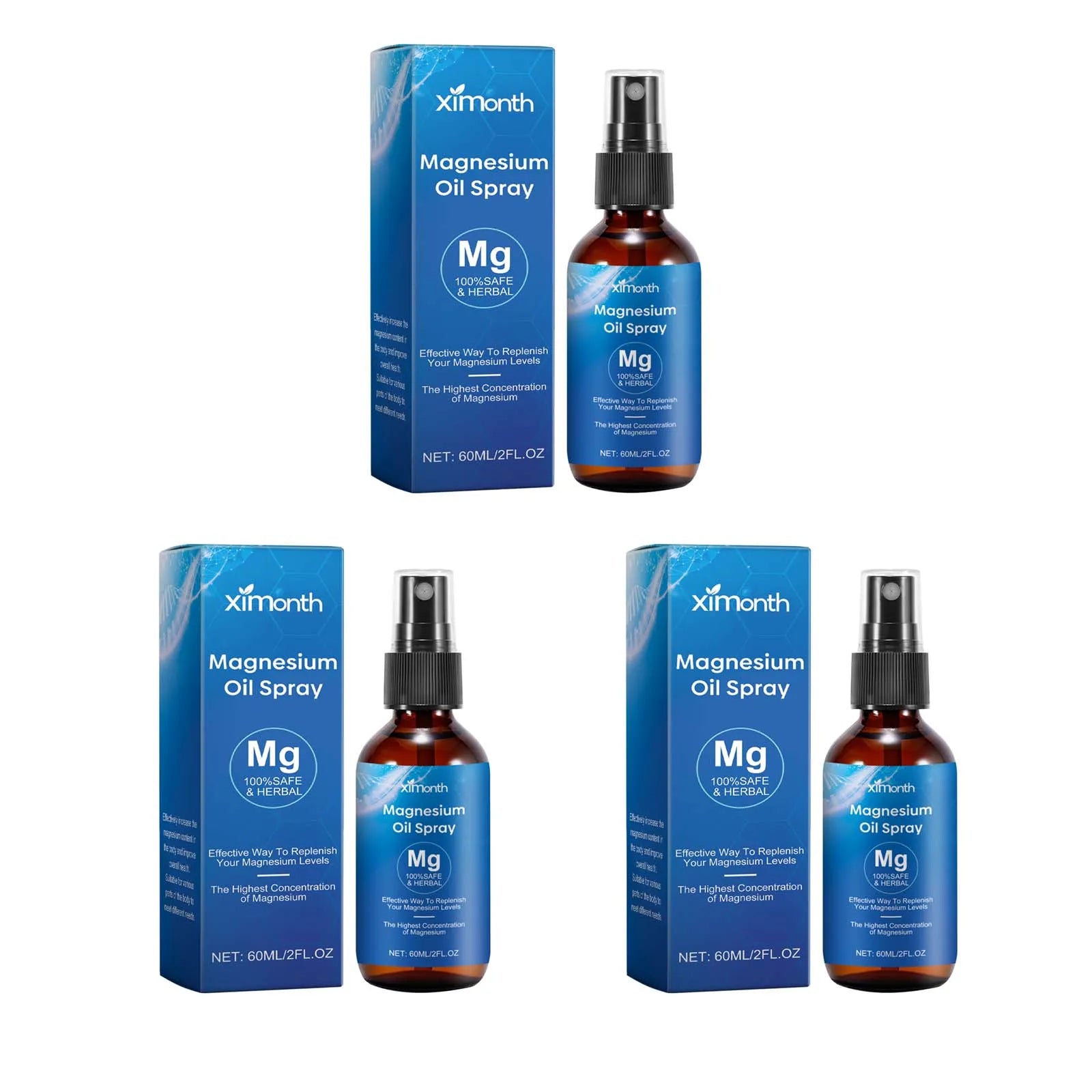 Essential Oil Magnesium Spray Relieves Muscle Body Pain Smoothes Softens Skin Magnesium Oil Spray Relaxation Better Sleep Care Oasis Select 3Pcs