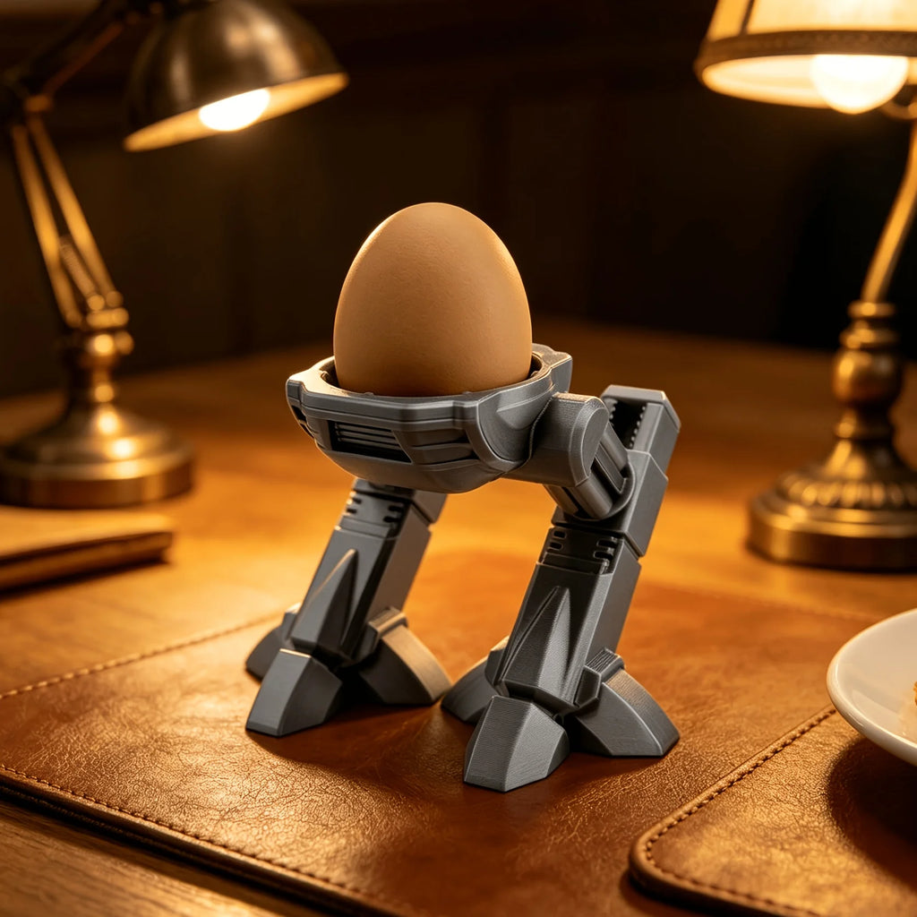 Mechanical Egg Cups Robot 3D Printed Novelty Two-Legged Mecha Egg Holder Breakfast Table Decor Funny Unique Kitchen Gadget Gifts Oasis Select