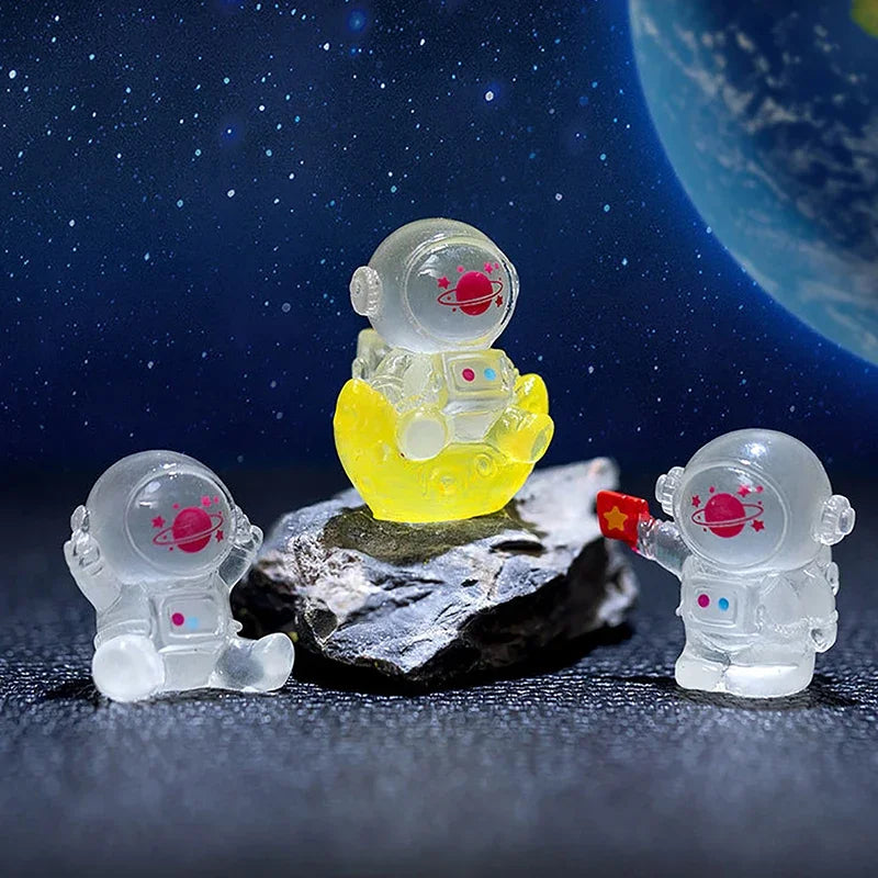 Cartoon Luminous Astronaut Ornament Mini Glow Animal Ornaments Micro Garden Landscape DIY Car Ornaments Decorations Toys Oasis Select
