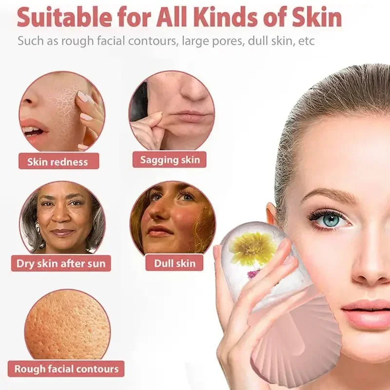Silicone Ice Ball Face Roller – Cooling Pore & Puffiness Massager Ice Facial Roller Oasis Select