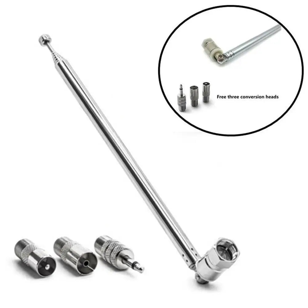 Telescopic FM Radio Antenna – 3.5mm, PAL & F-Type Adapters