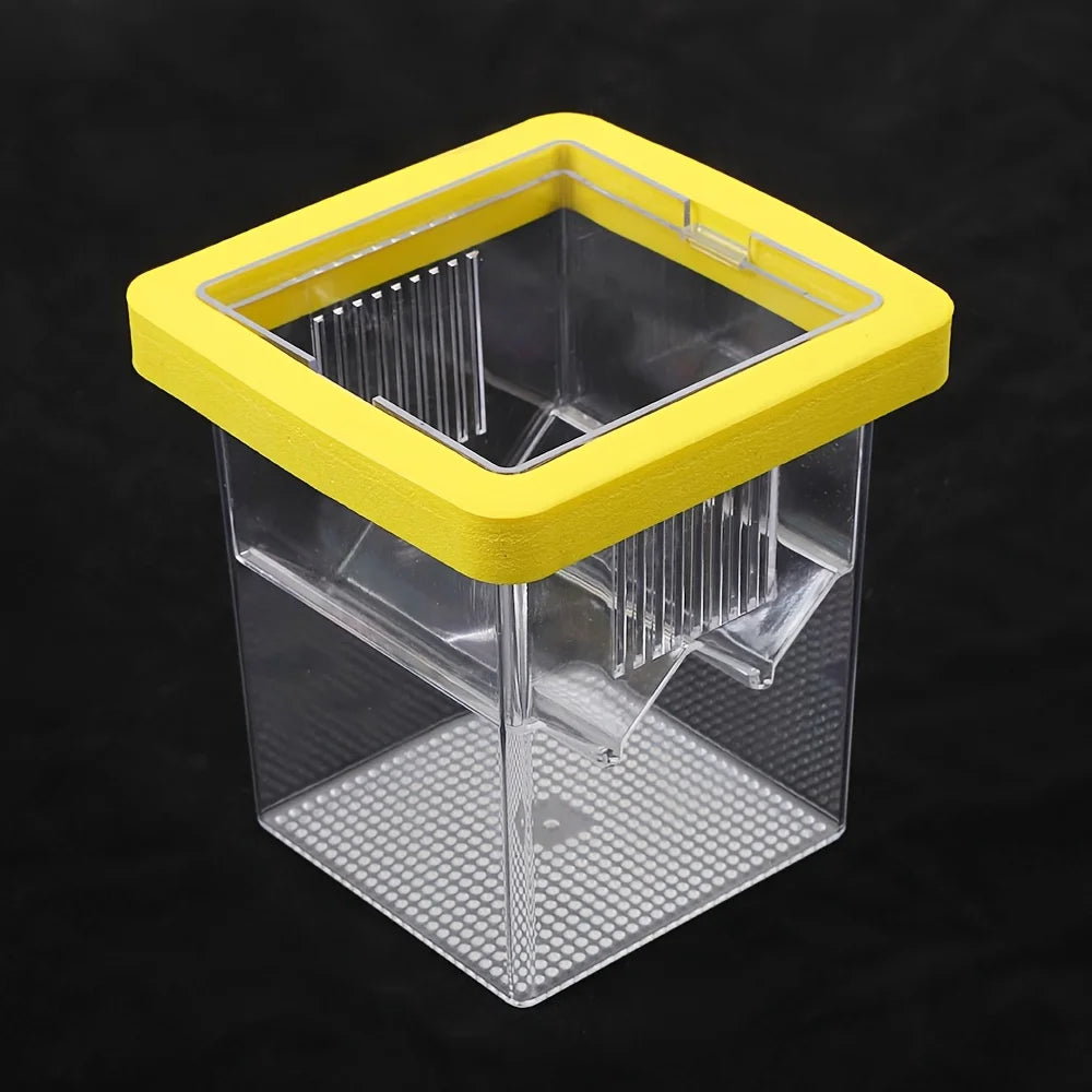 Multifunctional Aquarium Breeding Isolation Box High Clear Double Grid Fish Tank Hatchery Incubator for Small Fishes Oasis Select Yellow