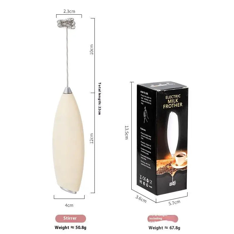 Wireless Electric Handheld Egg Beater And Milk Frother Mini Whisk Mixer for Coffee And Cappuccino Household Use - 1Pcs Oasis Select Yellow
