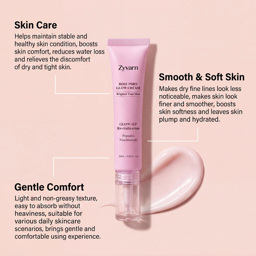 ZYVARN Rose PDRN Glow Boost Cream – Niacinamide & Peptides Facial Glow Cream Oasis Select
