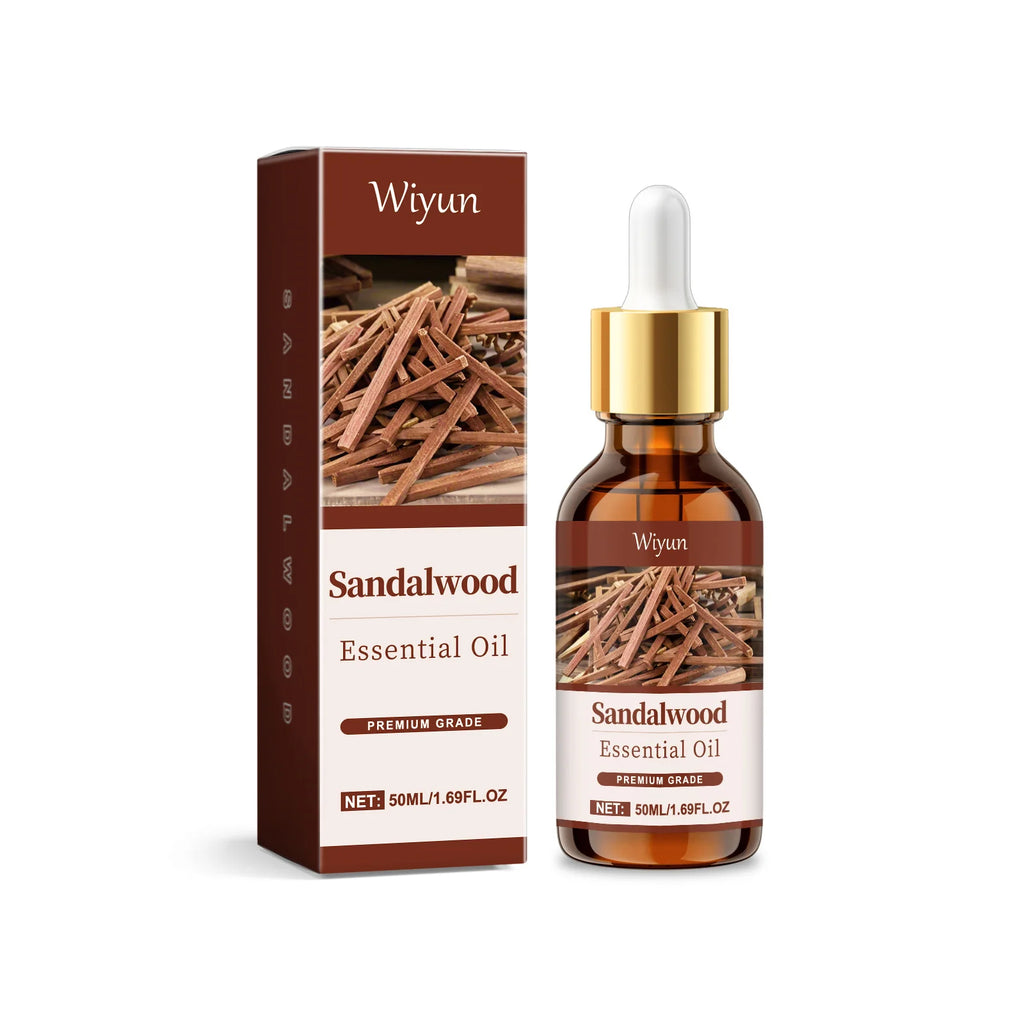 Sandalwood Massage Essential Oil Moisturizing Soothing Nourishing Repair Damaged Hair Smooth Woody Fragrance Body Essential Oil Oasis Select 50ml boxed