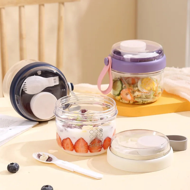 650ml Leak-Proof Portable Breakfast Cup & Salad Bento Box