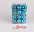 24Pcs Christmas Balls Ornament Plastic Christmas Tree Gold Red Pink Ball Pendant Hanging Decor Christmas Decoration Navidad Oasis Select SKY BLUE