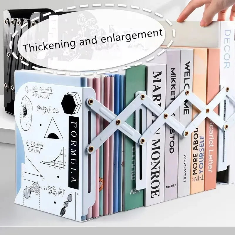 1pcs Metal Retractable Book Stand Simple Book Board High Desk High Aesthetic Value Simple Storage Rack Oasis Select