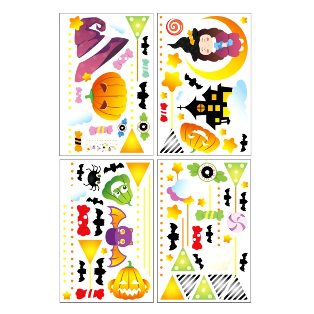 Halloween Window Clings & Decals – 4-Sheet Spooky Sticker Set Halloween Window Decals Oasis Select A One Size