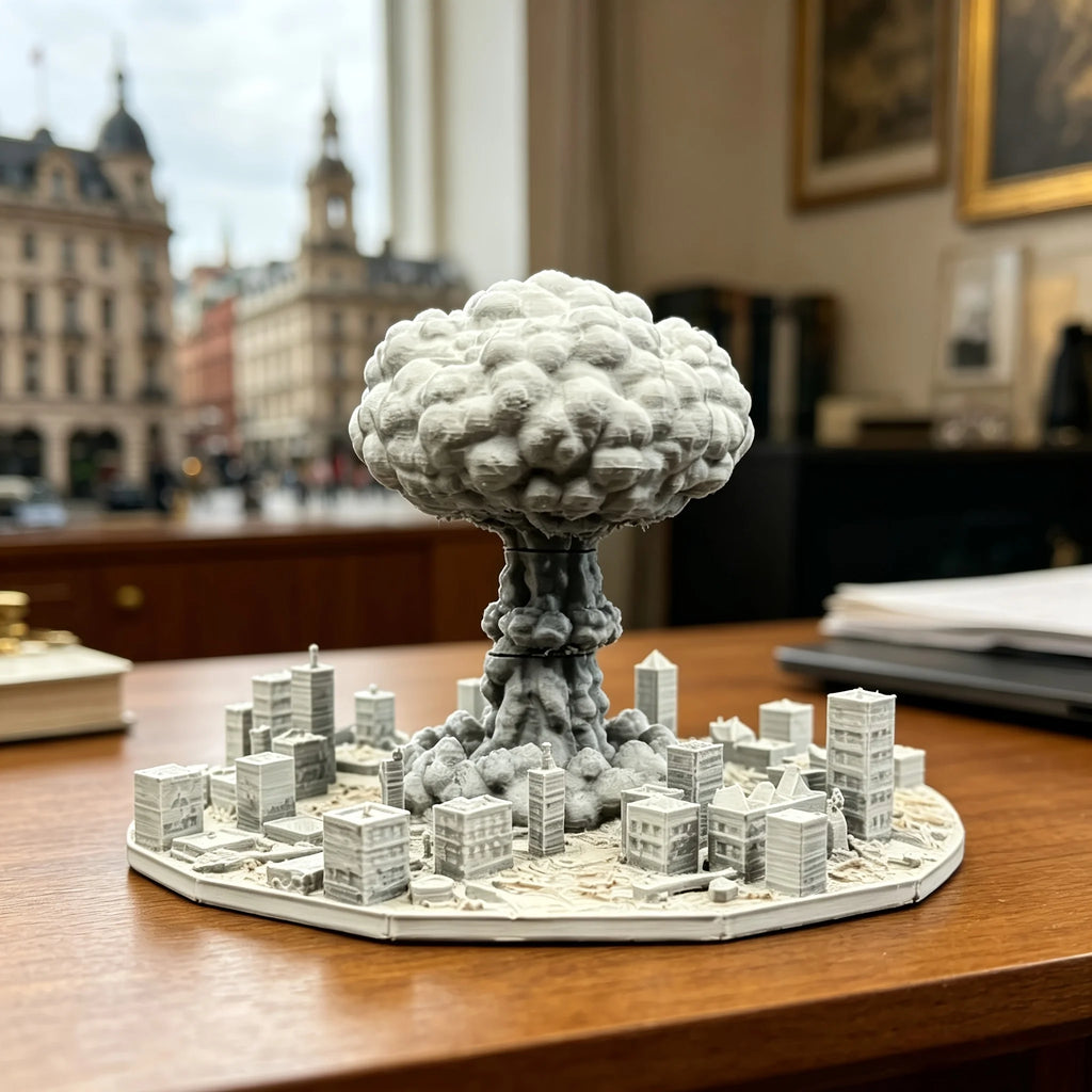 Sci-Fi Apocalypse Mini City Model 3D Printing Diorama Figurine Mini Statue Desktop Decor for Gamer Workstation Room Display Gift Oasis Select