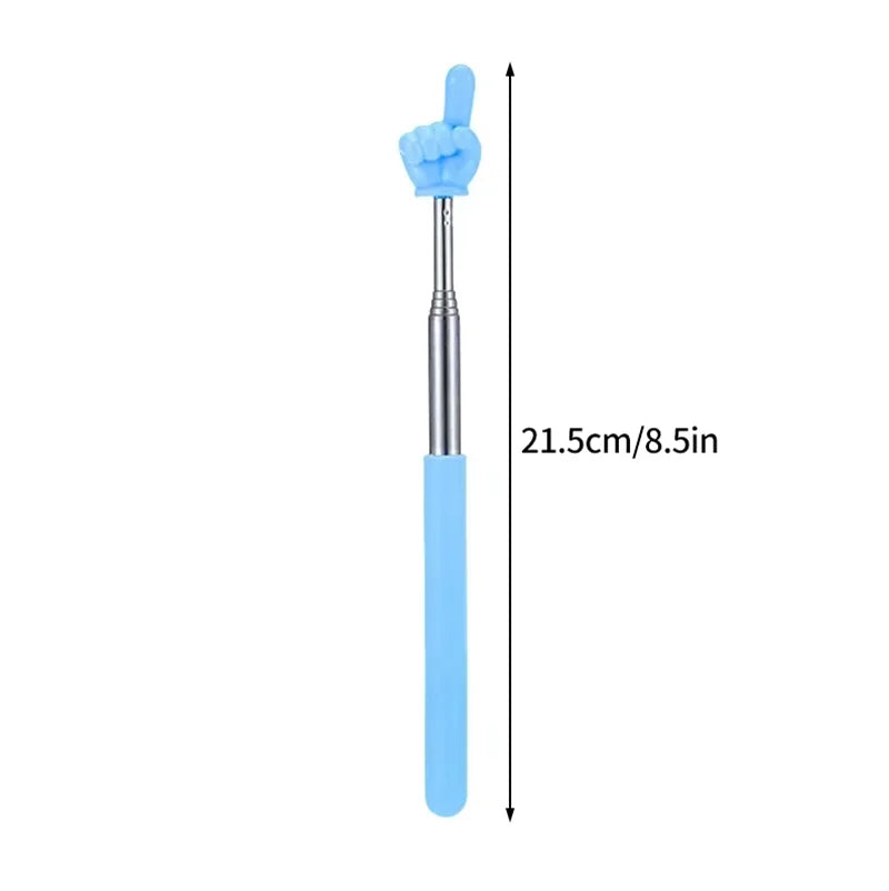 Retractable Teacher Pointer Finger Design StainlessSteel Telescopic School Teaching Pointer Stick Teacher Supplies For Classroom Oasis Select A1-Macaroon-Blue